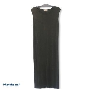 Everly long grey sheath dress